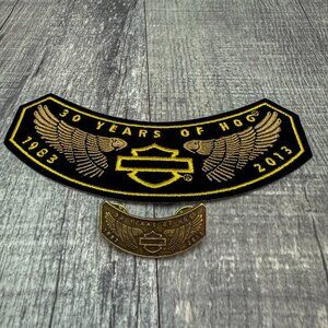 2013 Harley Davidson Collectible HOG Group Owners Rocker Patch and Pin Set NEW